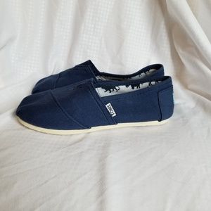 Toms Navy Blue Slip Ons